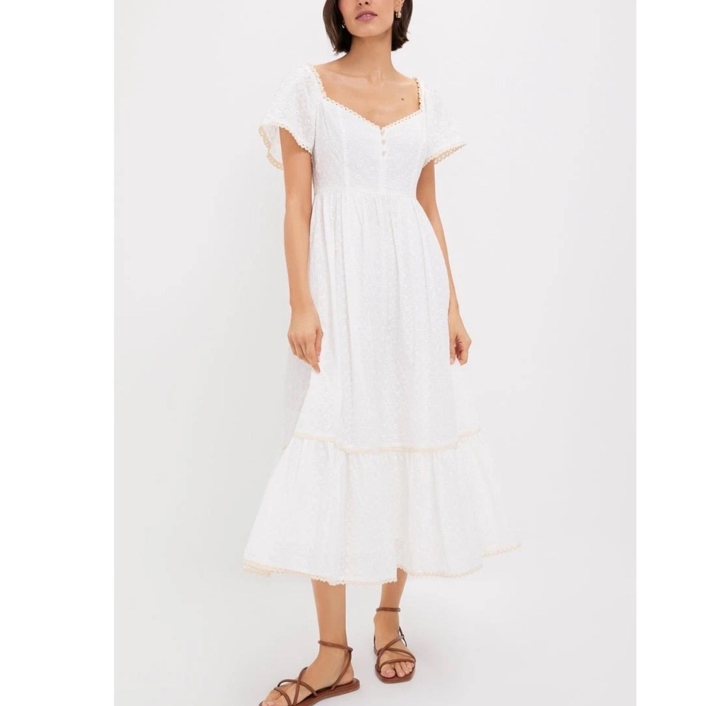 Pomander Place Off-White Dainty Eyelet Holley Dress Size Small NWT‎